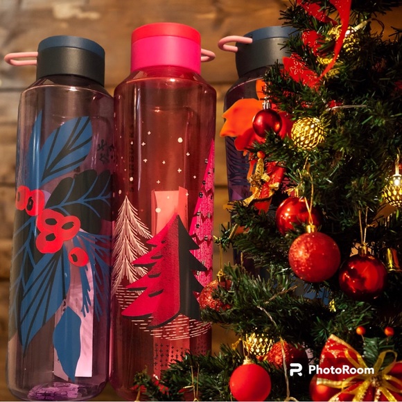 NWT (1) Starbucks 2021 Retired Holiday Water bottle 24 Oz Holly - Picture 5 of 8